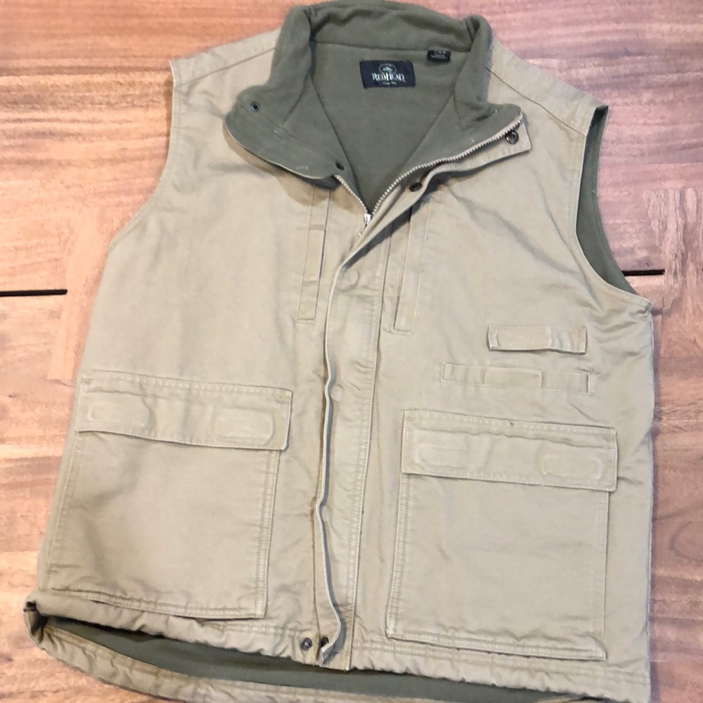 Red Head Fleece Lined Canvas Vest - Large